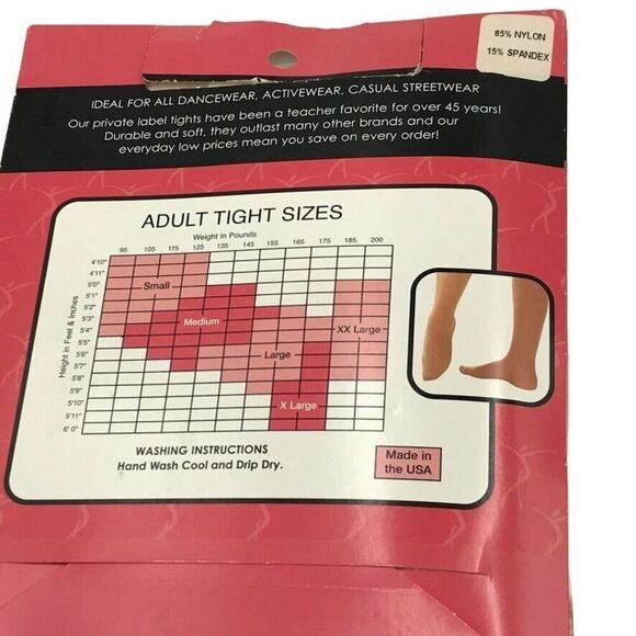 Liberts Dancewear Women's Opaque Tights Style 212 Size C White Footed - Picture 3 of 4